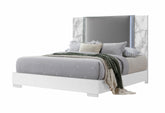 YLIME WHITE MARBLE KING BED WITH LED