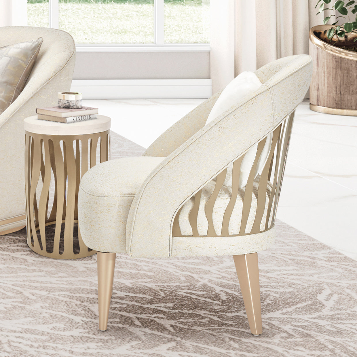 La Rachelle Flame Accent Chair