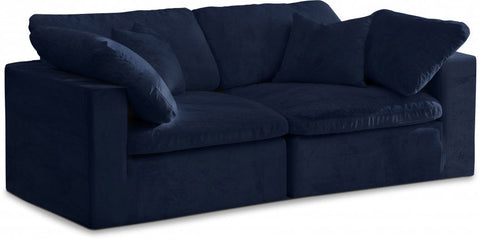 Cozy Velvet Modular Fiber Filled Cloud-Like Comfort Overstuffed 80" Sofa